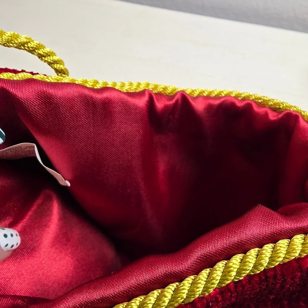 CLEARANCE‎ 💲6️⃣ Christmas Stocking Red Green Stripe Gold Cord